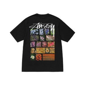 [해외] 스투시 FLOWER GRID PIGMENT DYED TEE 블랙