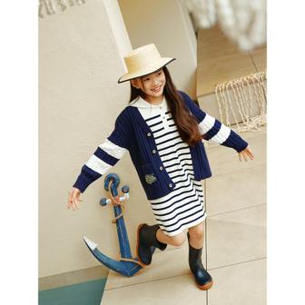 빈폴키즈 [34%OFF][BEANPOLE KIDS]스트라이프 니트 원피스  아이보리 (BI4171G030)