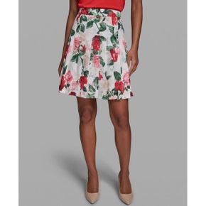 칼라거펠트 우먼 프린티드 Pleat 스커트 - 소프트 화이트 멀티 26580885 1394123
