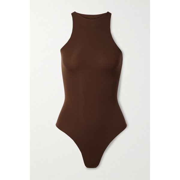 피츠 에브리바디 스트레치 새틴 저지 텅 보디스 코코아 뉴트럴