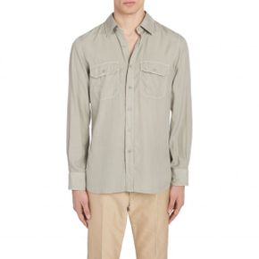 4273325 TOM FORD Military Fit Fluid Twill Button-Up Shirt