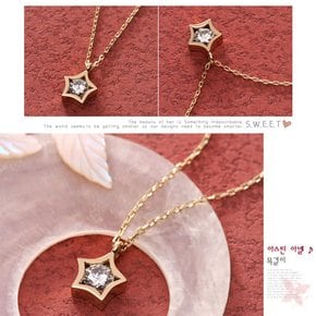 14K GOLD [별에 빠진 큐빅 팬던트] P2377NM