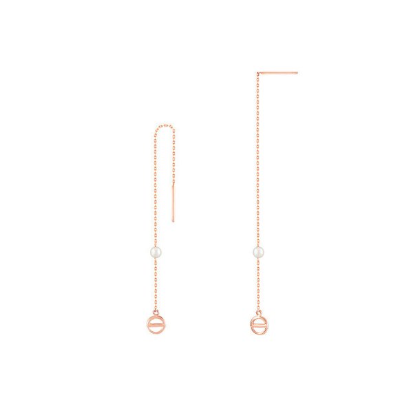 14k gold e chain pearl drop earrings ETE-01011