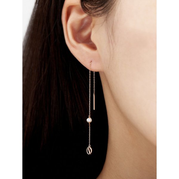 14k gold e chain pearl drop earrings ETE-01011