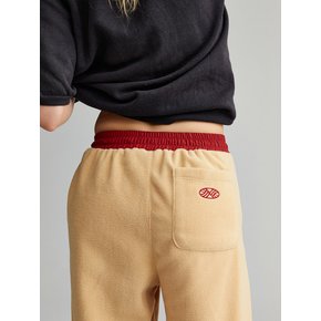 CLASSIC FLEECE WIDE PANTS YELLOW BEIGE