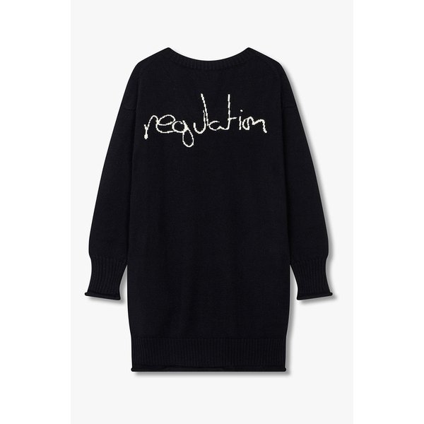 [REGULATION]백 레터링 울 니트 가디건 6615330006000