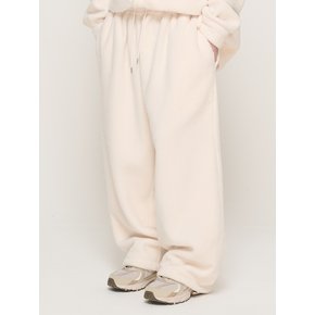 TEDDY OVER FLEECE WIDE STRING PANTS (IVORY)