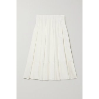 더로우 Mirons Pleated Woven Midi Skirt 화이트 1647597276065811
