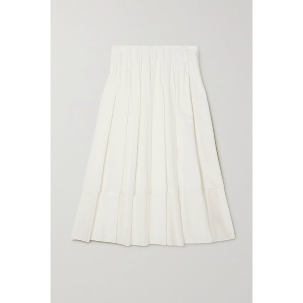 Mirons Pleated Woven Midi Skirt 화이트 1647597276065811