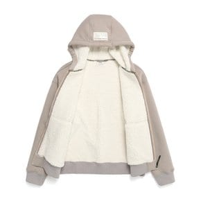 N234UFT901 스몰 로고 보아 후드 집업 SAND BEIGE