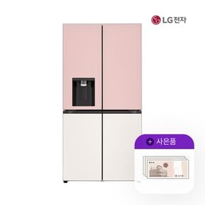 얼음정수기냉장고 엘지오브제  820L 핑크베이지 W824GPB172S 월127000원 5년약정