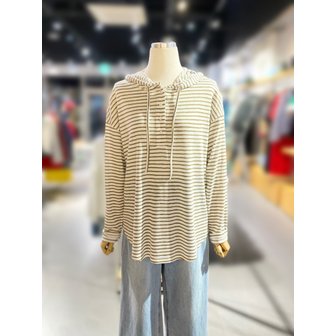 베네통 [여주점] 스트라이프 후드 티셔츠 (BATSC5611)