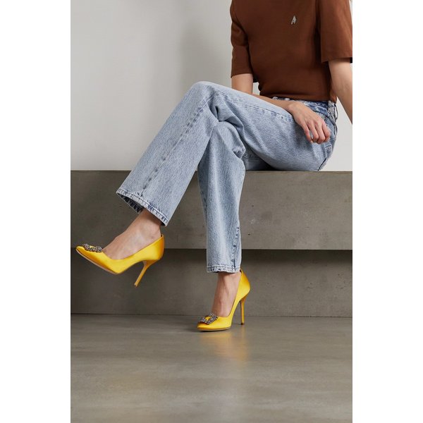 한지시 105 크리스탈 장식 새틴 펌프스 38063312418044291