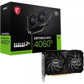 에스투씨엔아이 MSI 지포스 RTX 4060 Ti 벤투스 2X 블랙 OC D6 16GB