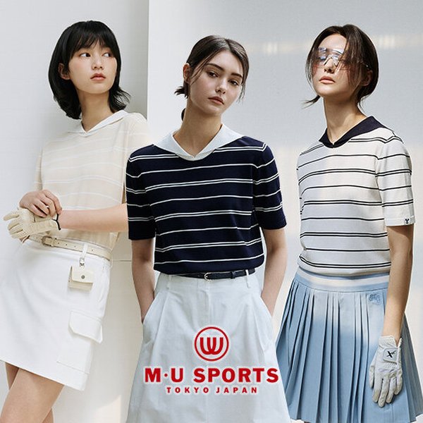 MU SPORTS 엠유스포츠 26SS 여성 스트라이프 인견 니트