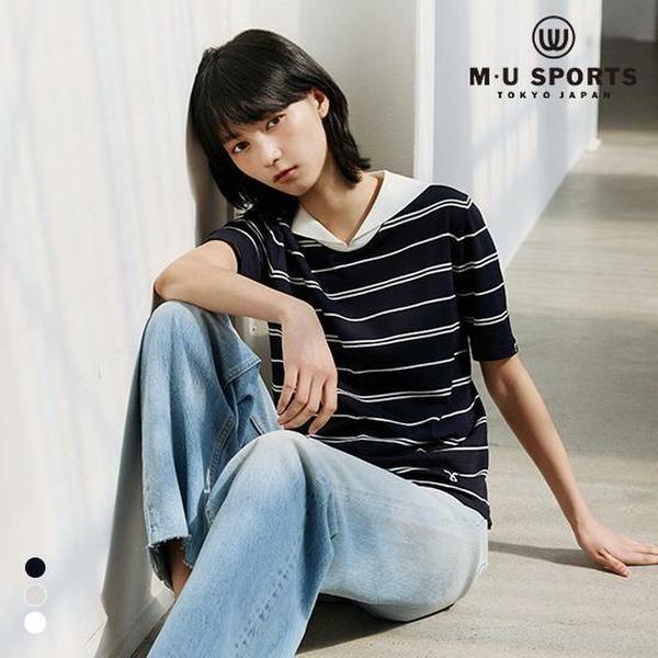 MU SPORTS 엠유스포츠 26SS 여성 스트라이프 인견 니트
