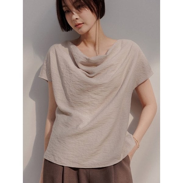 린넨블랜드 웨이브 블라우스(베이지)