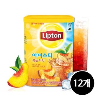 립톤 아이스티 분말 복숭아맛, 770g, 12개