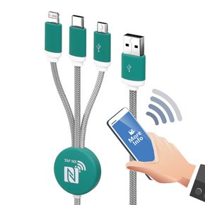 NFC 스마트 무선 태그 3in1 멀티 충전 케이블