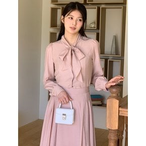 26FW_Ribbon-tie Blouse(LL) / Pink Beige(4color)