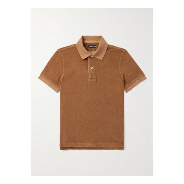 슬림 코튼 블렌드 테리 폴로 셔츠 46376663162880674