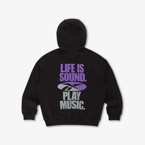 26FW [리복x발란사] 그래픽 후드 집업 - 블랙