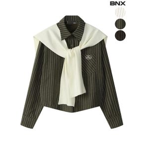 숄 세트 원포켓 베이직 스트라이프 셔츠_P434899126