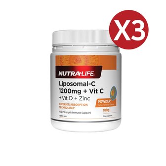 뉴트라라이프 리포조말 C 1200mg 비타민C 비타민D 징크 파우더 180g X3