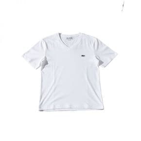 라코스테 26 V-Neck Pima Cotton Jersey T-shirt (TH6710-001) (맨즈 브이넥 피마 코튼