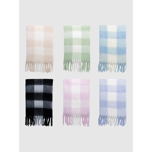 마리에뜨 투톤 체크 머플러_6color