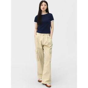 여자 카고팬츠 밴딩 와이드 스트링 코튼 바지 LSUQP001_P399940228
