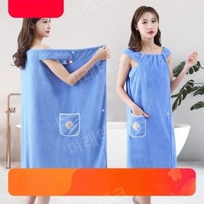 목욕 타올 여성용 목욕 가운  대형 -퍼플 65kg이하 + 헤어캡