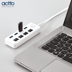 엑토 알파 USB LAN 어댑터 3.0 허브 HUB-33 10배빠른속도 외장하드디스크사용가능/4포트동시연결