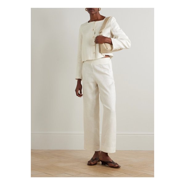 포세 엠마 크롭 리넨 재킷 크림 46376663162895054