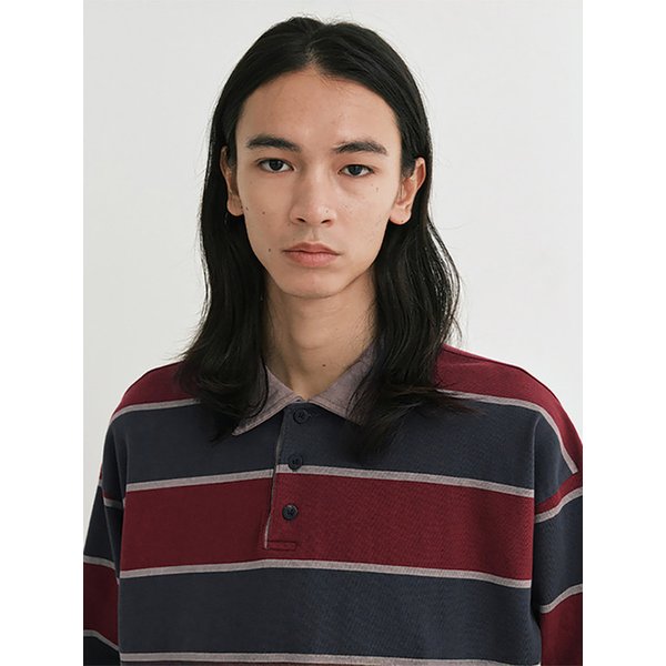 Vtg stripe polo shirt (vtg beige)
