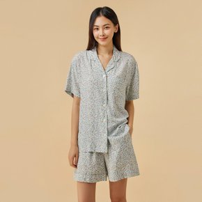 여 레이온 멀티 플라워 3부 파자마상하세트_LIGHT BLUE