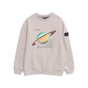 내셔널지오그래픽키즈 K224USW820 스페이스 그래픽 맨투맨 티셔츠 2 GRAY BEIGE(기모)