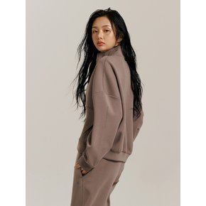 드리프트코어 우먼스 하프집업 탑-브라운
