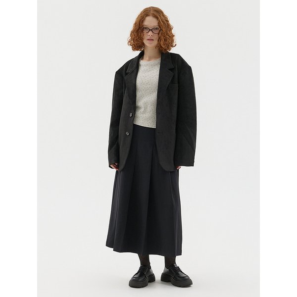 신세틱 레더 오버핏 싱글 블레이저 2컬러