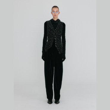 EENK ZOVAN Tapered Pocket Pants - Black Velvet