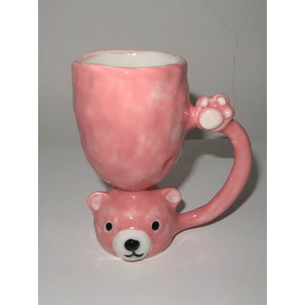 들꽃세라믹 핑크 곰돌이 컵
