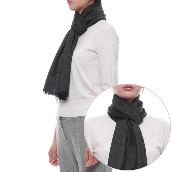 [부산점] [구찌] 25FW 여성 GG 자카드 울 실크 머플러 (165904 3G646 1100 W 25F)