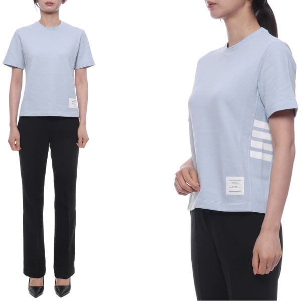 [부산점] 26SS 여성 사선 스트라이프 반팔티셔츠 (FJS207A 00050 480 26S)