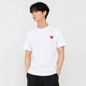 레드 더블하트 패치 반팔 공용 티셔츠 AX T288 051 2 1730819 AXT2880512