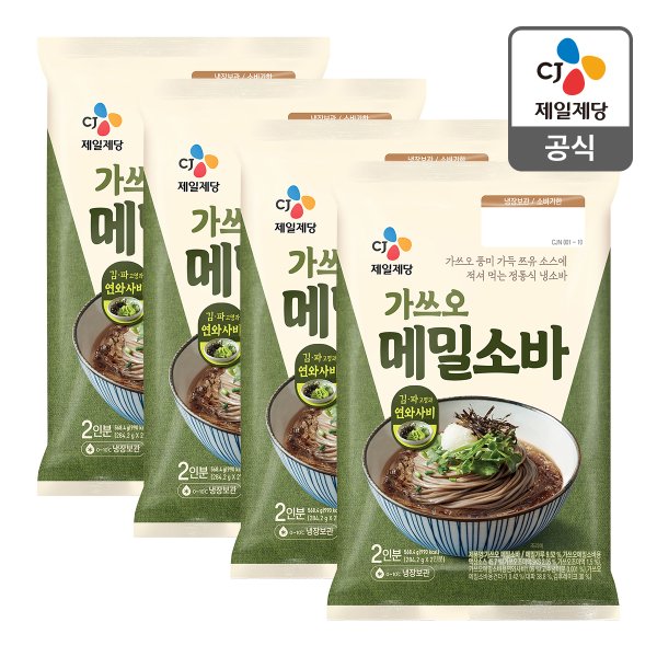 [본사배송] 가쓰오메밀소바(2인) 568.4g X 4개