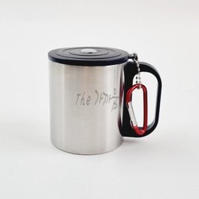 나침반 이중등산컵 200ml 고리 손잡이 휴대용 스텐컵