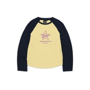 우먼즈 래글런 긴팔 티셔츠 - L/YELLOW Z263WLT710458