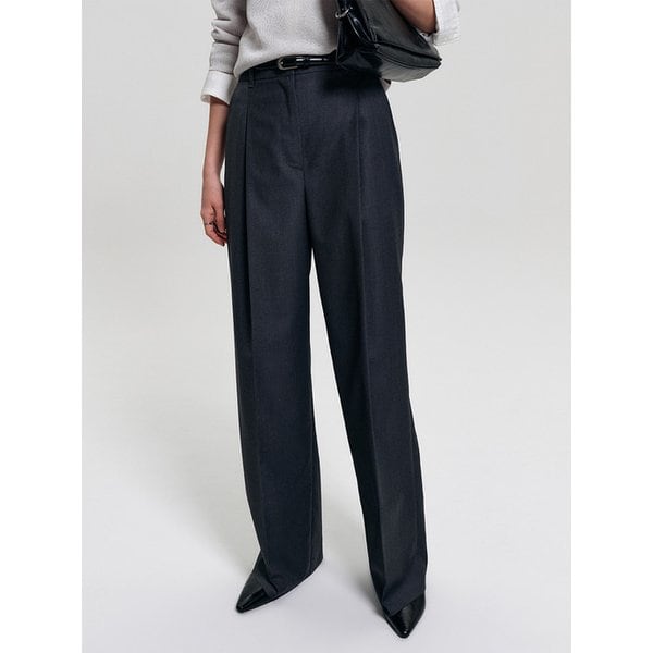 [SET-UP] 엘리스 와이드 슬랙스_차콜 / ELISE WIDE SLACKS_CHARCOAL
