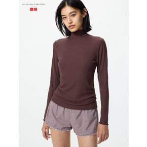 극강 히트텍 캐시미어 혼방 골지 하이넥 티셔츠