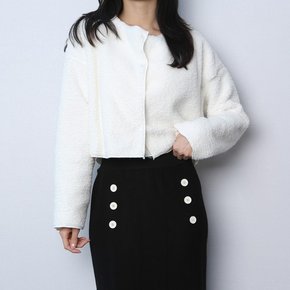 투피스  뽀송이 보아털 나시 가디건 크롭 세트